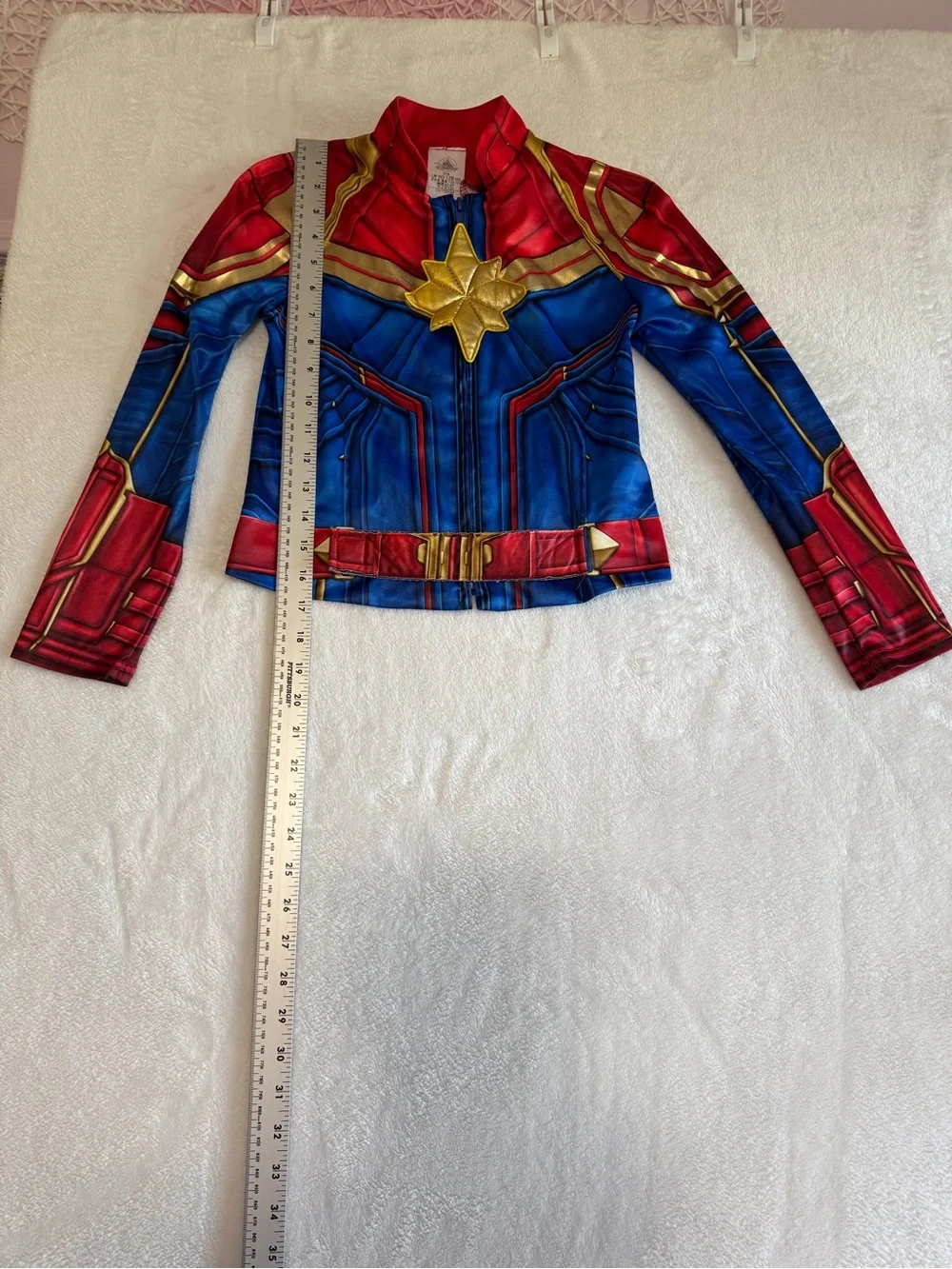 Disney Red and Blue Captain America costume Zip-Up Jacket with Gold Accent - Picture 2 of 13